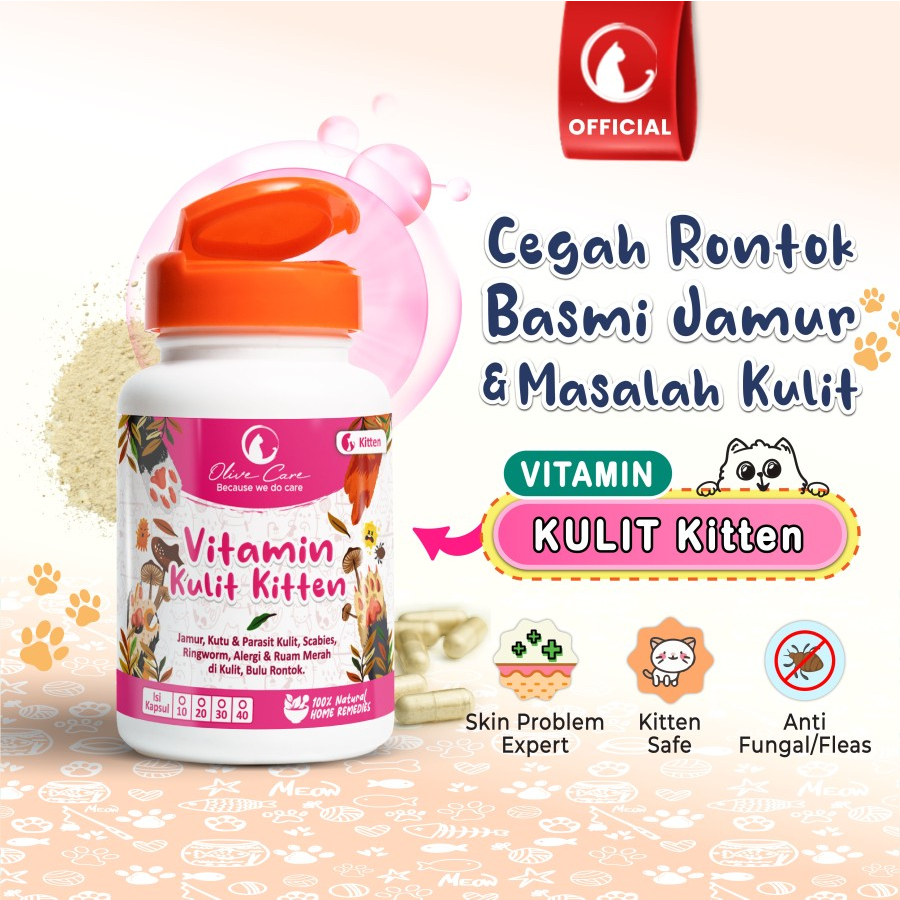 Olive Care Vitamin Cat Skin KITTEN Mushroom, Scabies, Ringworm
