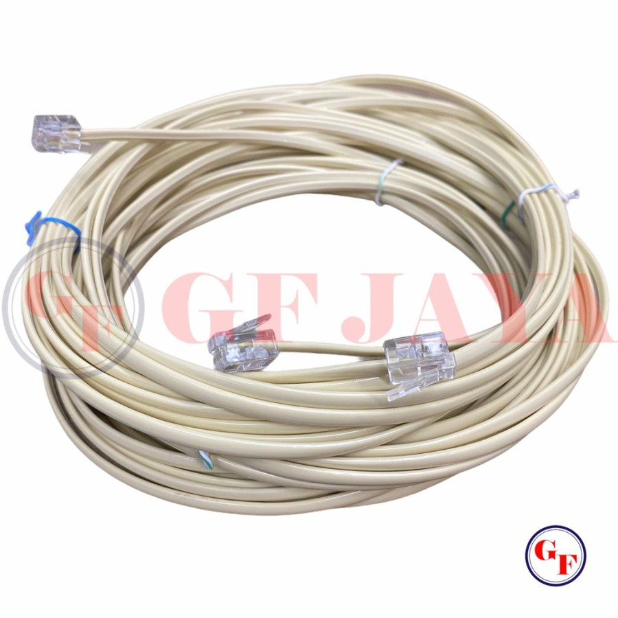 Ready To Use 18Meter Home Telephone Line Cable Complete Install RJ11