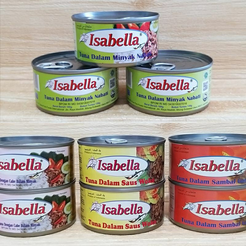 Isabella Tuna Cans All Variants 130gr Halal/Tuna Isabella/Tuna Shopee