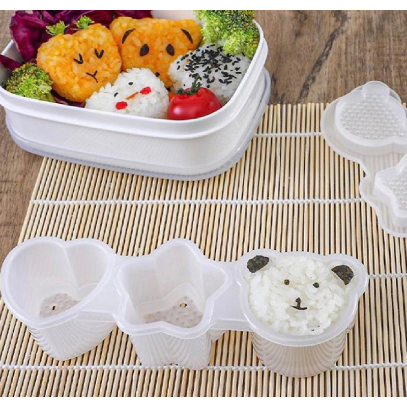 3 In 1 Sushi / Rice Ball Mold Heart / Star / Cartoon Bear Shape ...