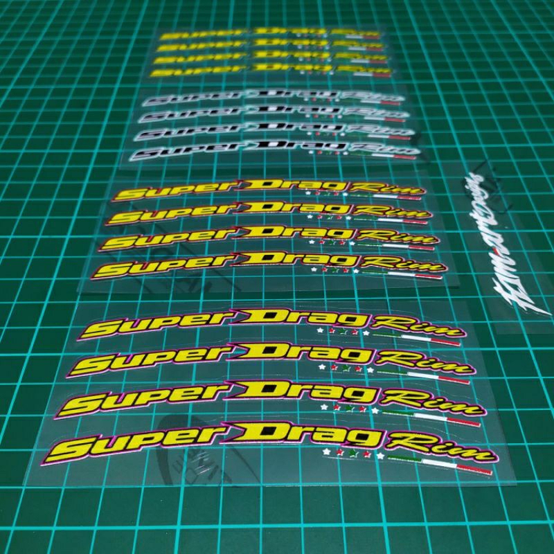 SUPER DRAG RIM RIM Sticker, Transparent Maxdecal material, UV gel print ...