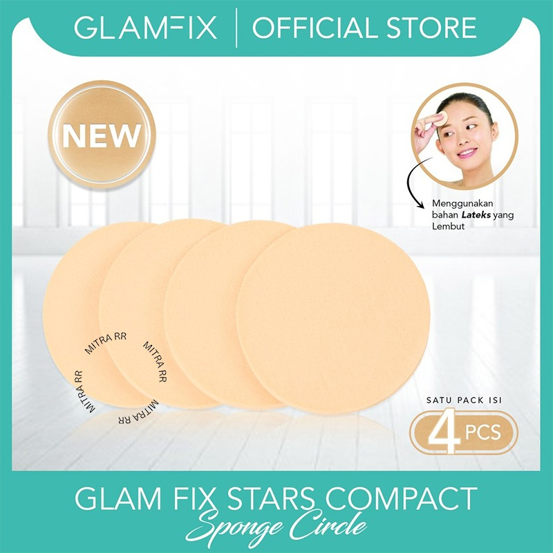 Glamfix Stars Compact Sponge Circle | Round Pressed Powder Sponge 1 ...