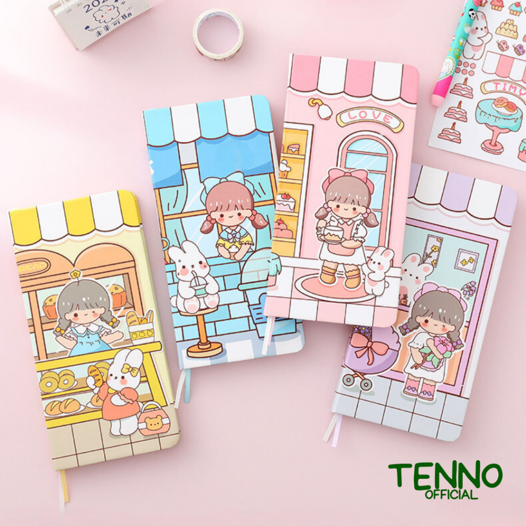 Tenno Diary Book Journal Cute Notebook Weeks Free Sticker Paper Grid