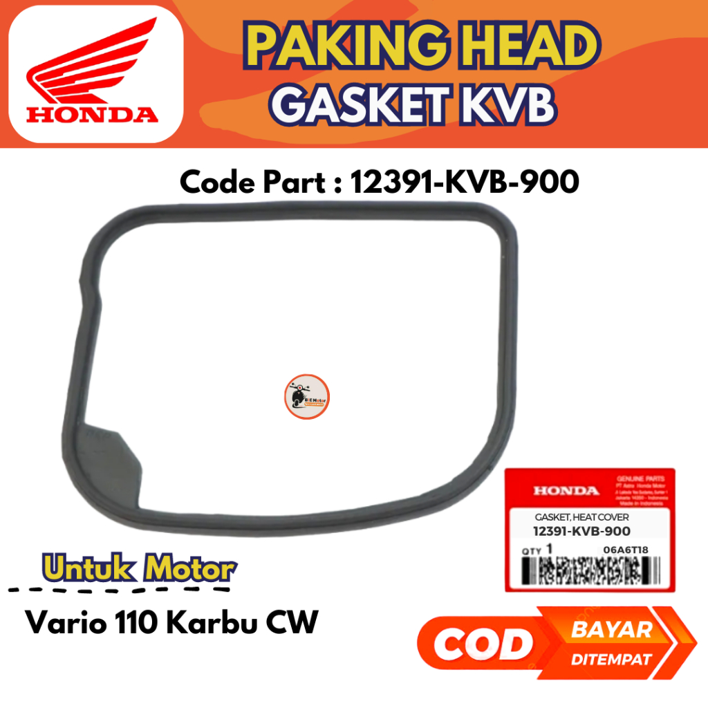 Gasket VARIO 110 WC Carburetor Cover Heat Cilynder Code Part 12391KVB
