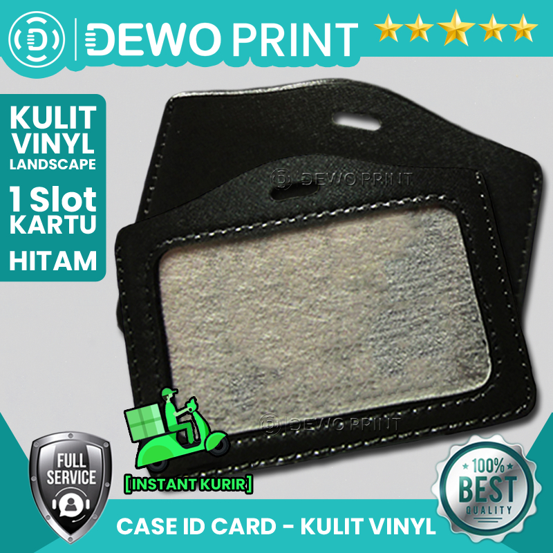 HITAM Id Card Holder LANDSCAPE Synthetic Leather Vinyl Holder/ ID Card