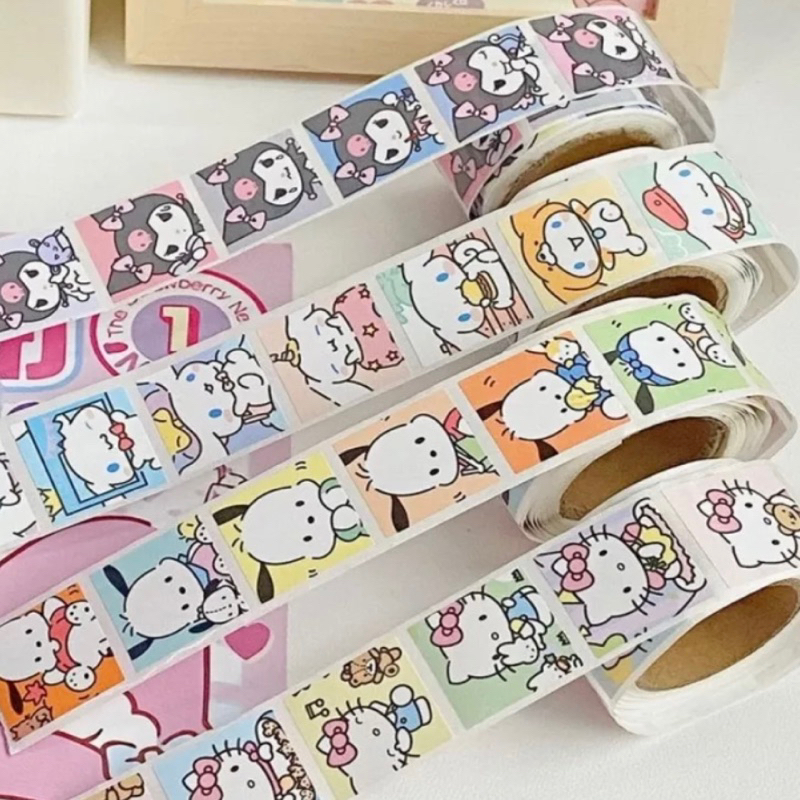 207pcs SANRIO STICKER ROLL | Kuromi pochacco my melody hello kitty ...