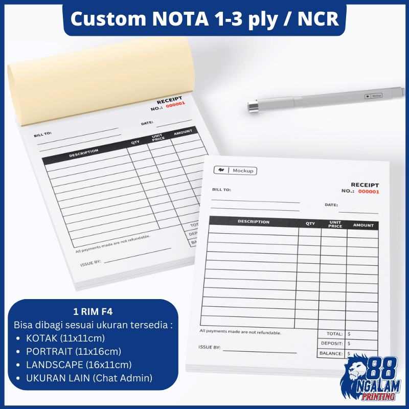 Print CUSTOM NCR NOTES 1/2/3 PLY | Shopee Philippines