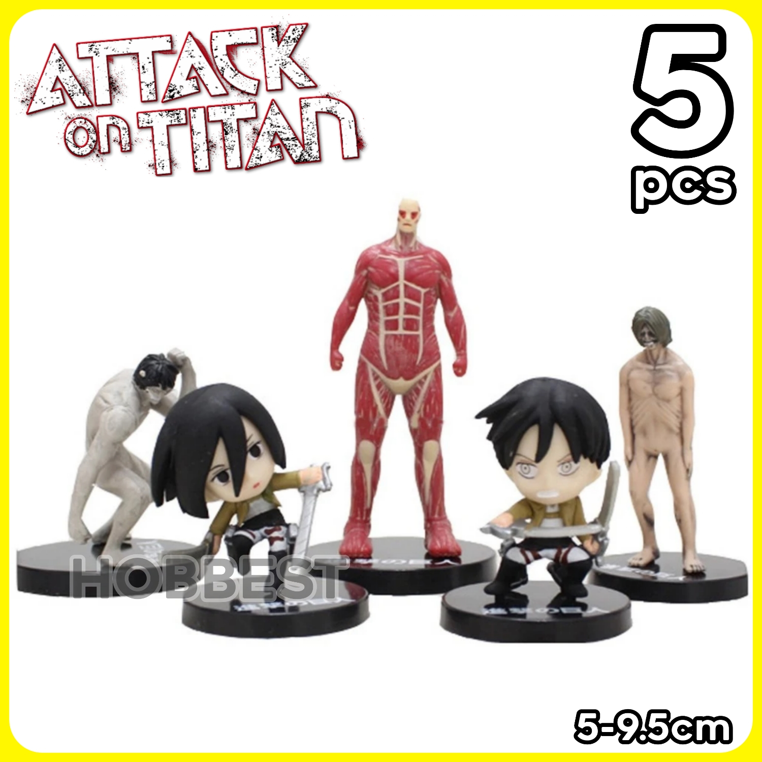 Action Figure ATTACK ON TITAN set Of 5pcs Miniature Cake Topper Display ...