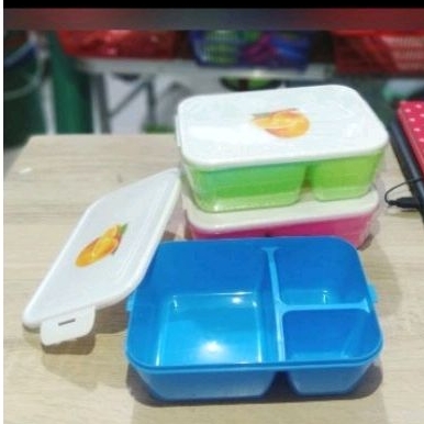 Lunch box 3-compartment rice box/my plast Lunch box | Shopee Philippines