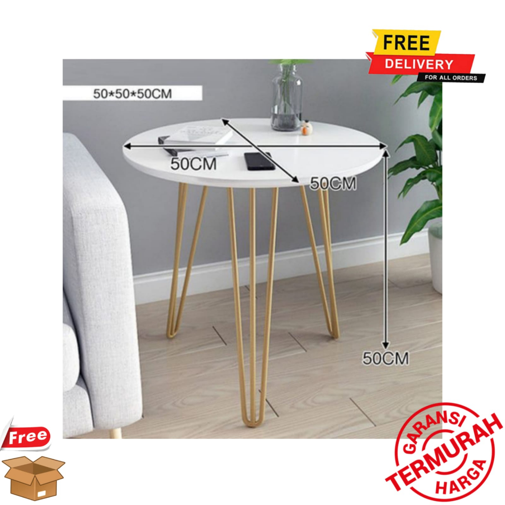 50cm Gold Round Table/Terrace Table Round Coffee Minimalist Corner Table Cafe Dining Room Table