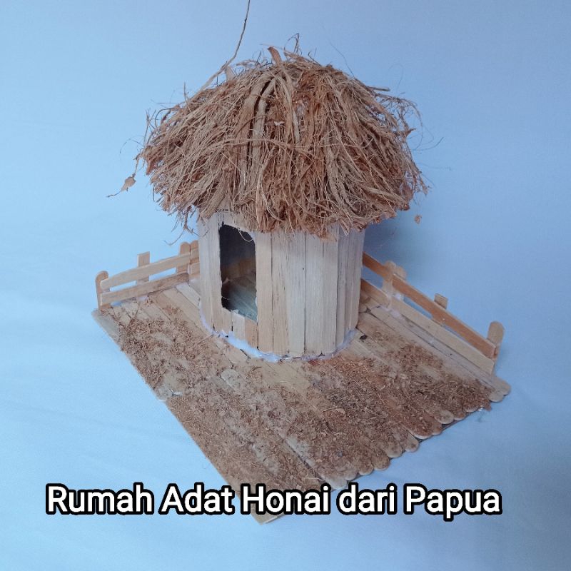 Miniature Honai Traditional House From Papua From Ice Cream Sticks ...