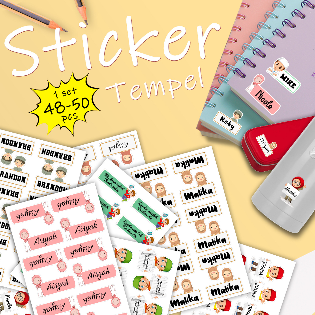 Children's STICKED STICKER NAME STICKER STICKED CHILDREN'S NAME STICKER ...
