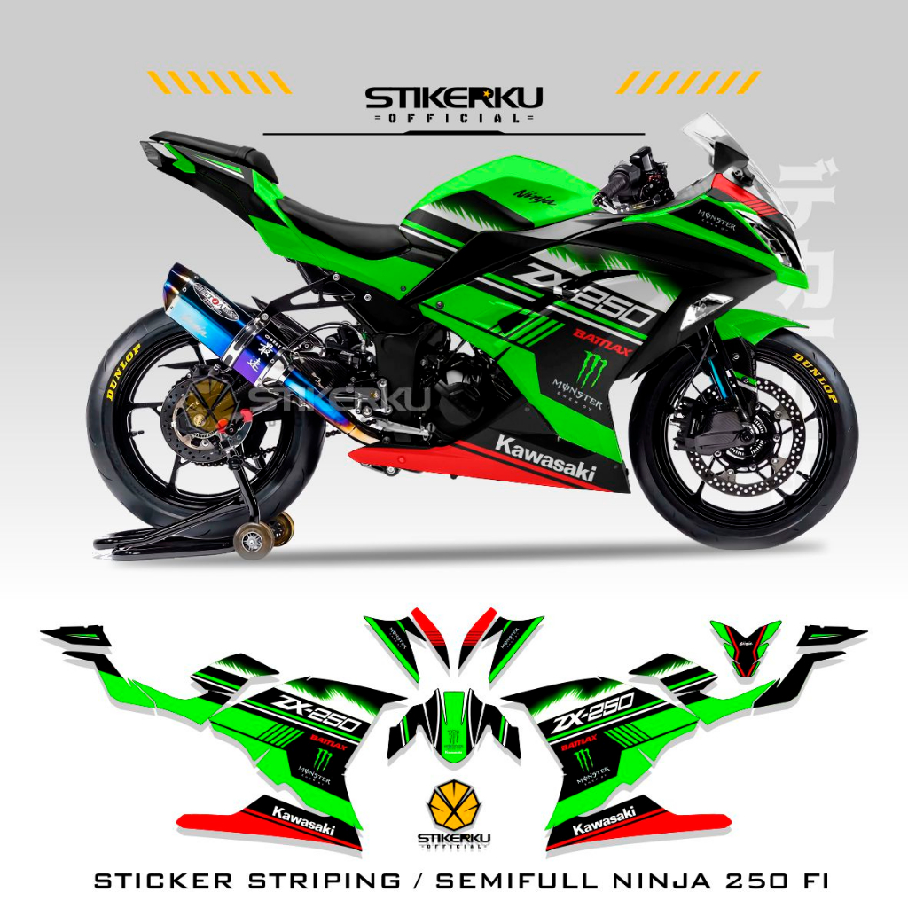 Ninja250 FI STRIPING / MOTIF 43 / STICKER / STOCK DECALS / SEMIFULL ...