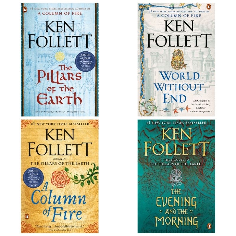 Ken Follett the Pillars of the Earth World Without End A Column of Fire the Evening and the
