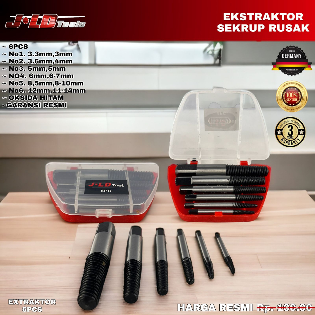 MATA Screw Opening Eye 6PC Broken Bolt Opening Tool Screw doll Wear