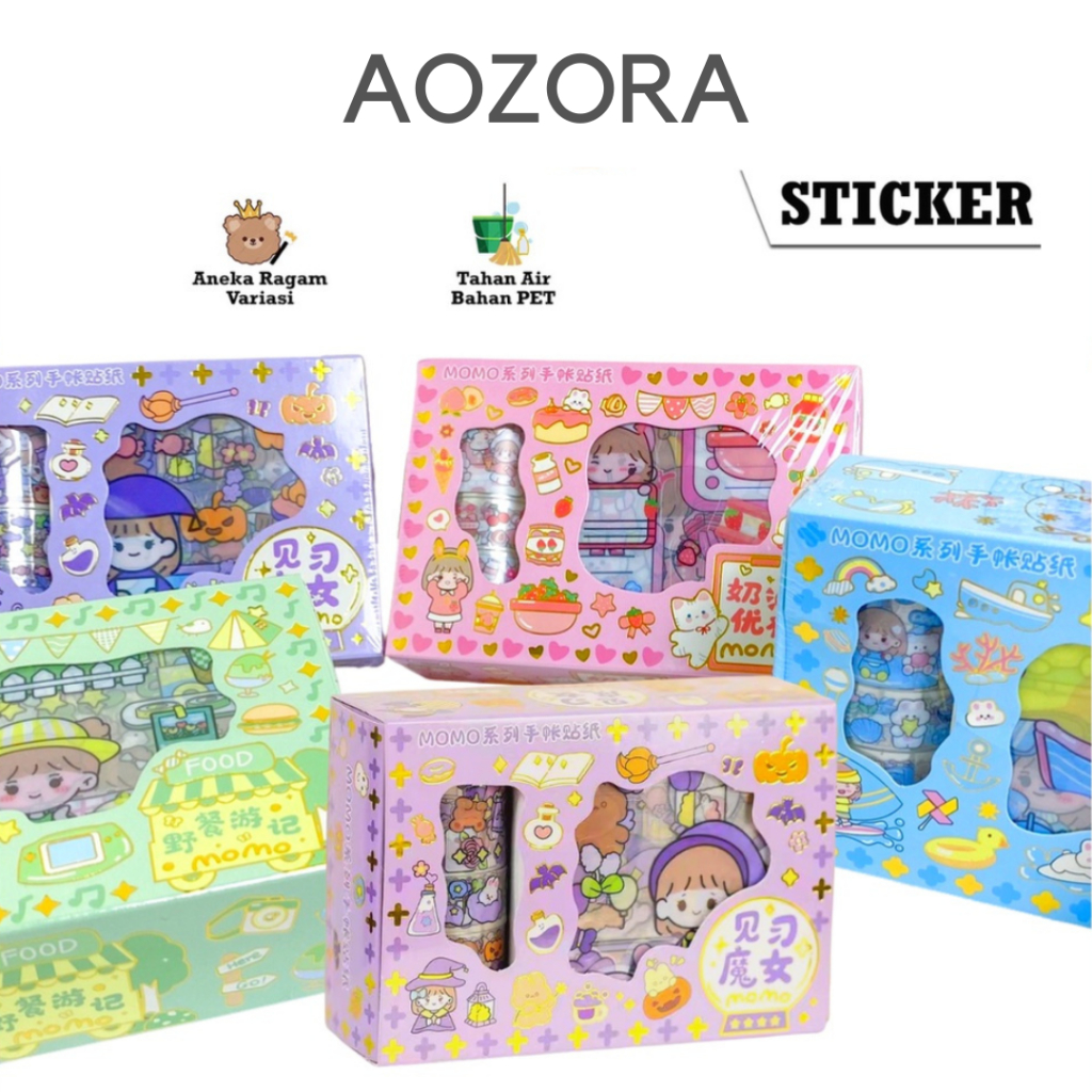 [ Aozora ] Sticker Roll SET 2D Book Stickers Bottle Sticker Roll SET (1 ...