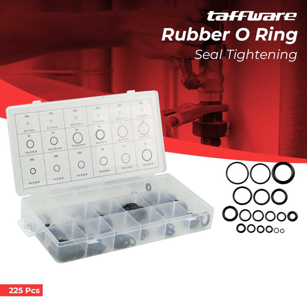 Rubber Rubber O-Ring Seal Tightening Repair Kit 225pcs (Unit) | Shopee ...