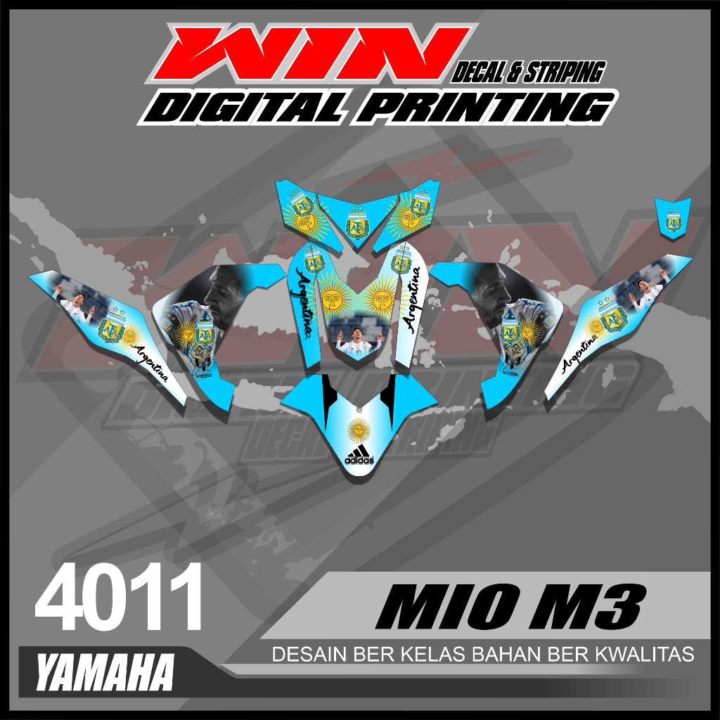 MIO M3 Motorcycle Decal Fullbody Sticker Argentina Design MIO M3 Decal ...