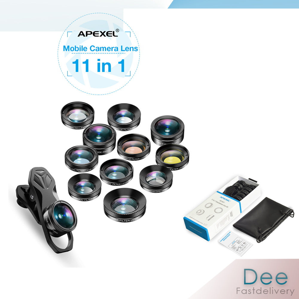 APEXEL APL-DG11 - 11 in 1 Mobile Phone Camera Optical Filter Lens Kit ...