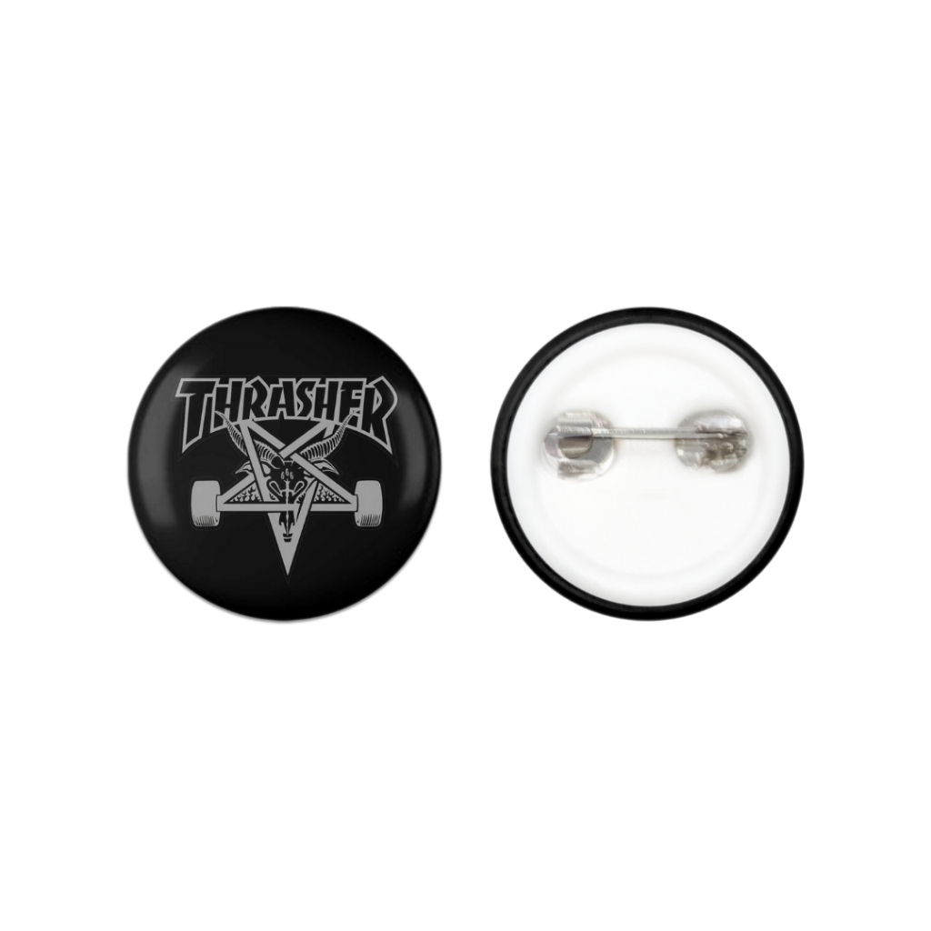 Thrasher PENTAGRAM BAPHOMET BUTTON PIN | Shopee Philippines