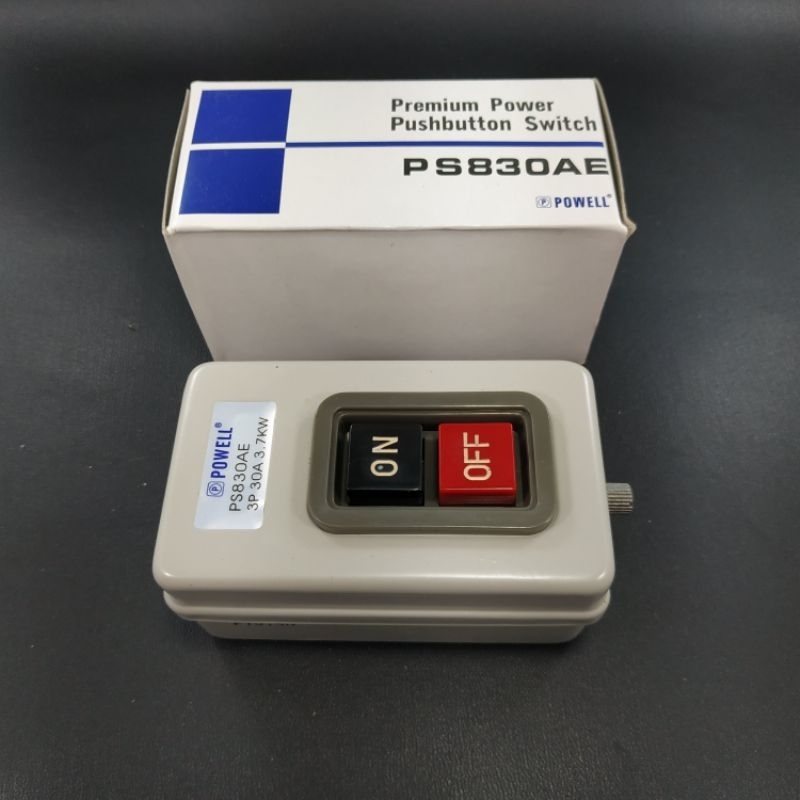 MESIN Push Button On Off Powell PS830AE 3P 30A 3.7kw 500V Engine Switch ...