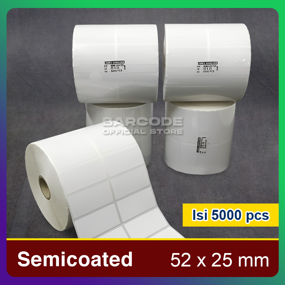 Barcode Label 52 X 25 - 52x25 mm - 52x25mm (2 Lines) Semi-coated ...