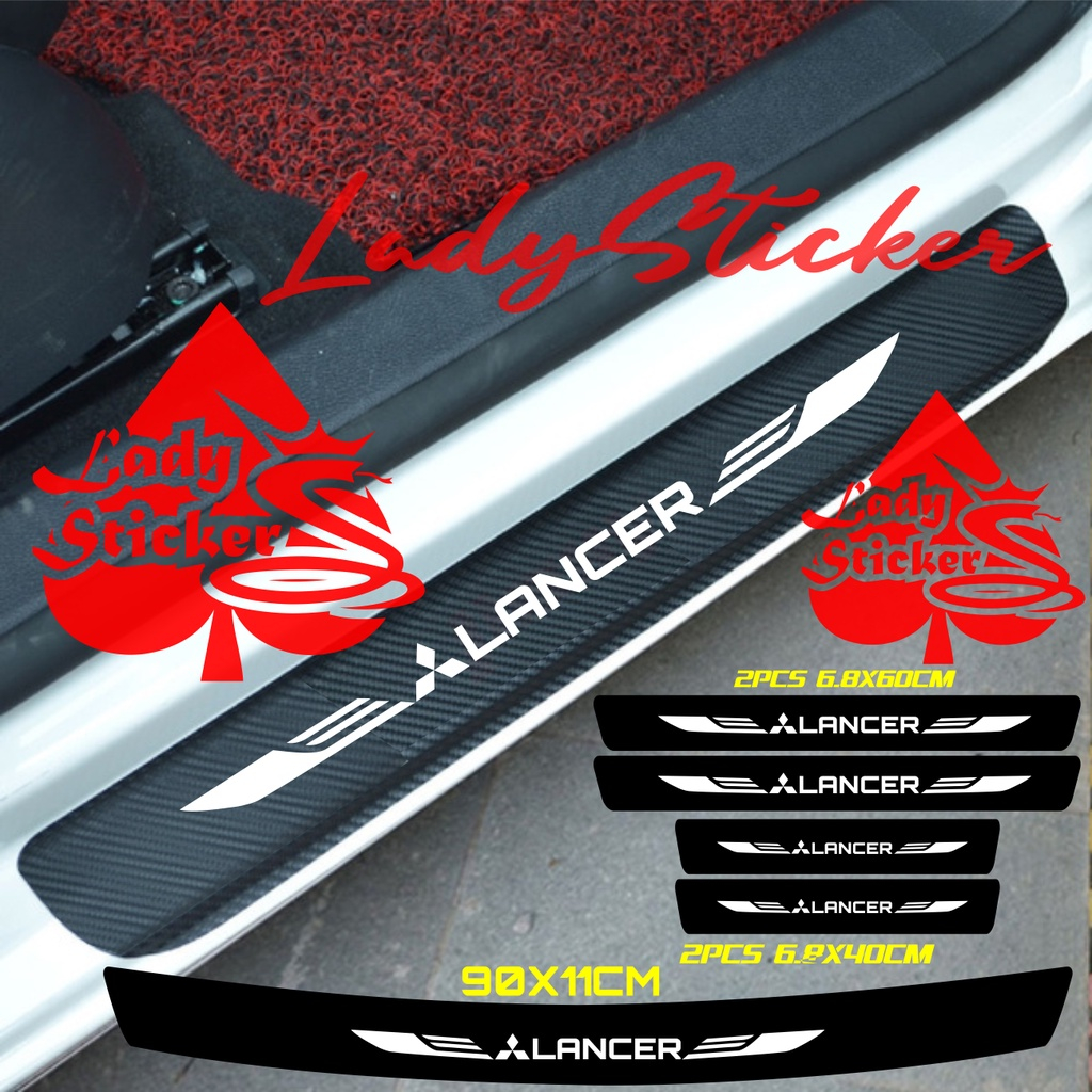 3d CARBON SILL PLATE MITSUBISHI LANCER CAR 3D CARBON STICKER MITSUBISHI ...