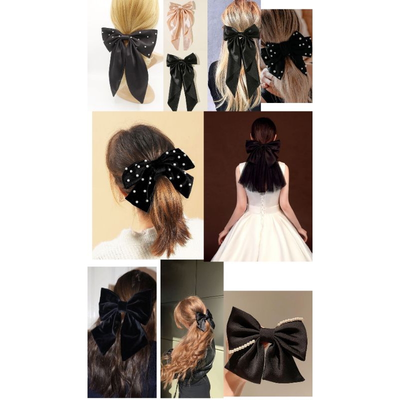 Black series Hairpins/Korean Women's Ribbon Hairpins Long Lightning
