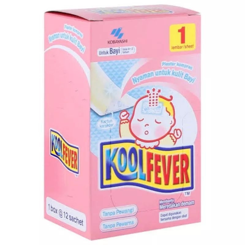 1 box contains 12 pcs of kool fever for children, babies and adults ...