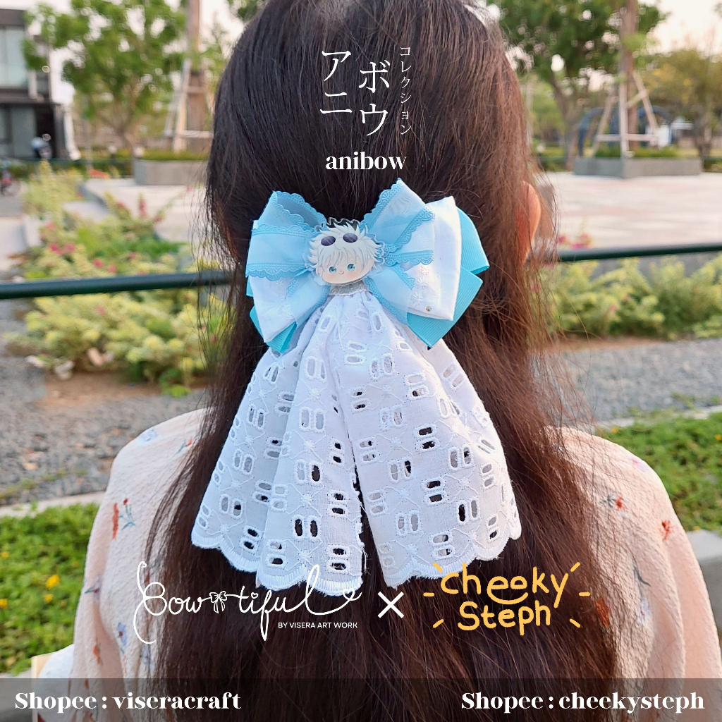 Gojo Satoru Cute Jujutsu Kaisen Bow Hairpiece Cosplay Accessories