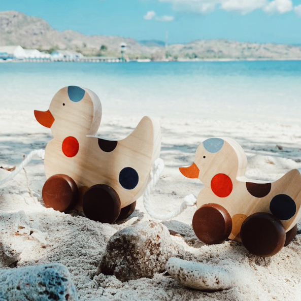 KAYU Wooddo Walking Ducks Push Pull Toys Wooden Toys Wooden Duck