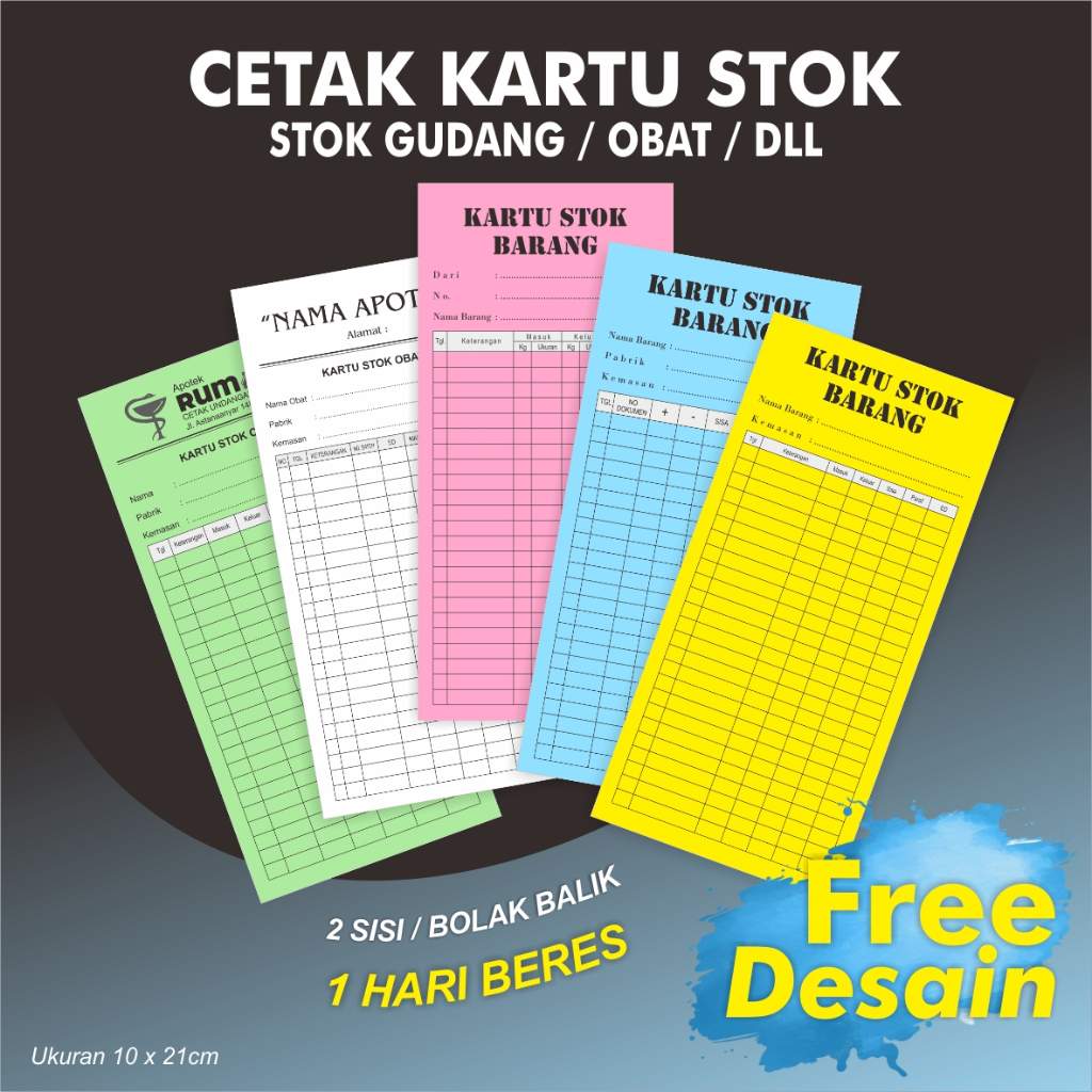 Print Stock Cards/Stock Supplies Of Goods, Contribution Cards