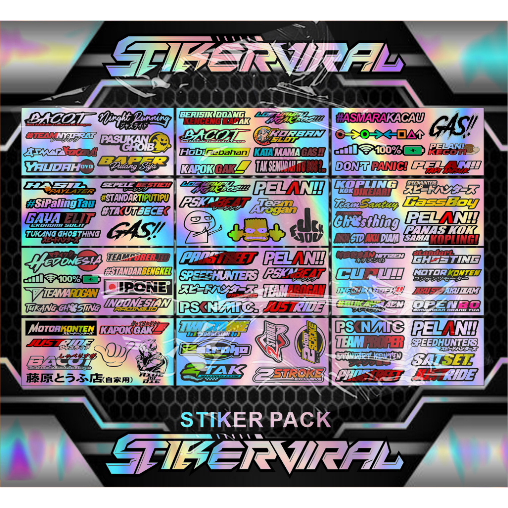 Viral Pack Stickers Today's Viral Word Stickers Motorcycle Stickers ...