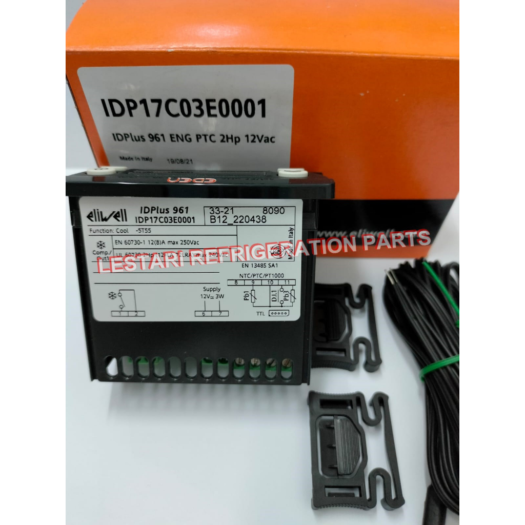 Contrôleur De Température Eliwell Wm961/A 3445158 - 230V, 16A, Entrée Sonde NTC/PTC - Pour Réfrigération