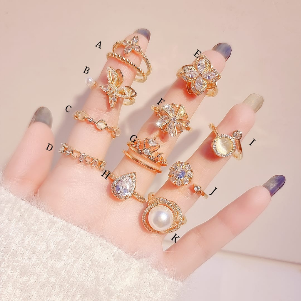 Free Size gold ring 1 model anti-rust | Shopee Philippines