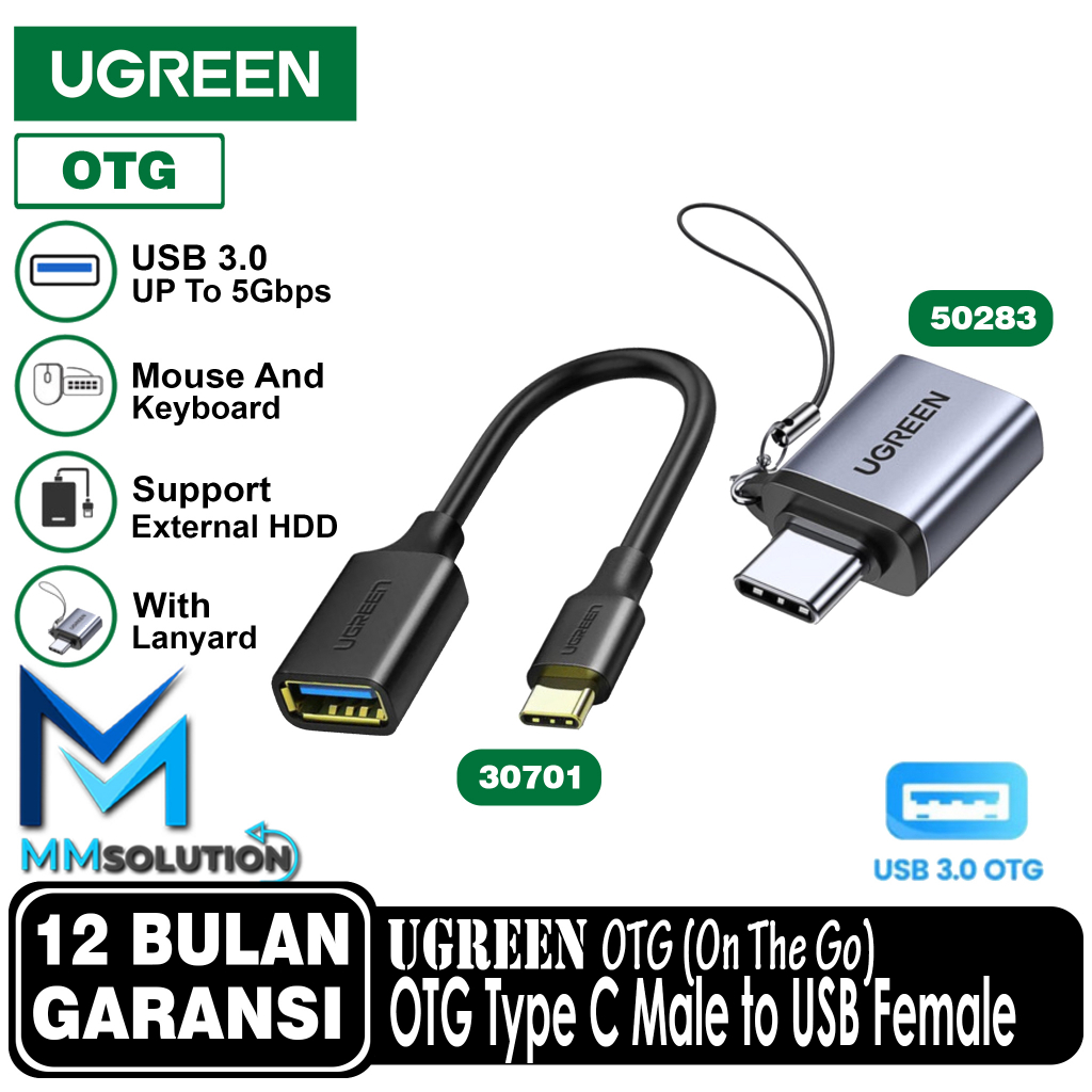 Ugreen OTG Type C Male to USB A 3.0 Female Adapter Converter 5Gbps ...