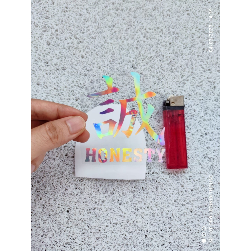 HP Honesty Sticker Japanese Kanji Letters Viral Hologram Motorcycle ...