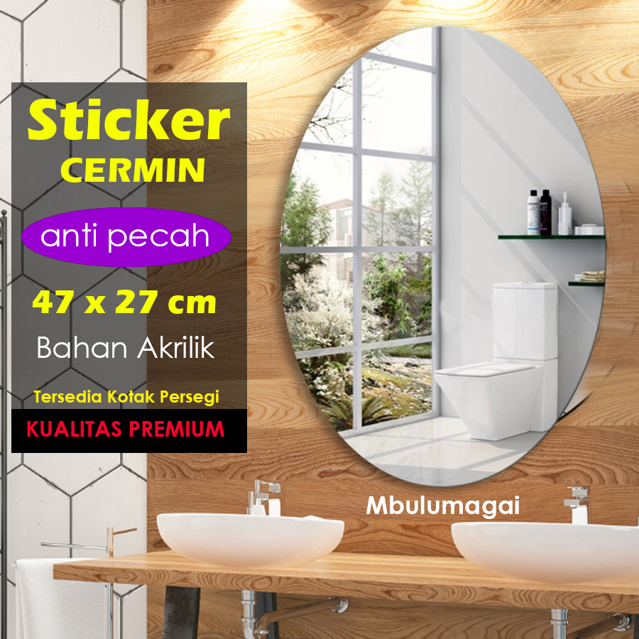 Oval AESTHETIC Mirror And Glass Box Elastic Mirror Wall STICKER Mirror ...