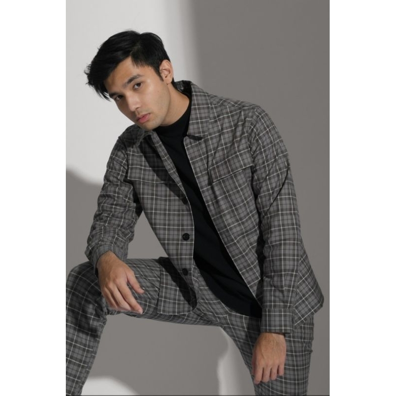Prepp STUDIO - ROYAL TARTAN GRAYISH BROWN JACKET | Shopee Philippines