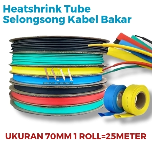 Heatshrink D70mm 1 ROLL Heat Shrink Tubing Fuel Cable Sleeve Shopee