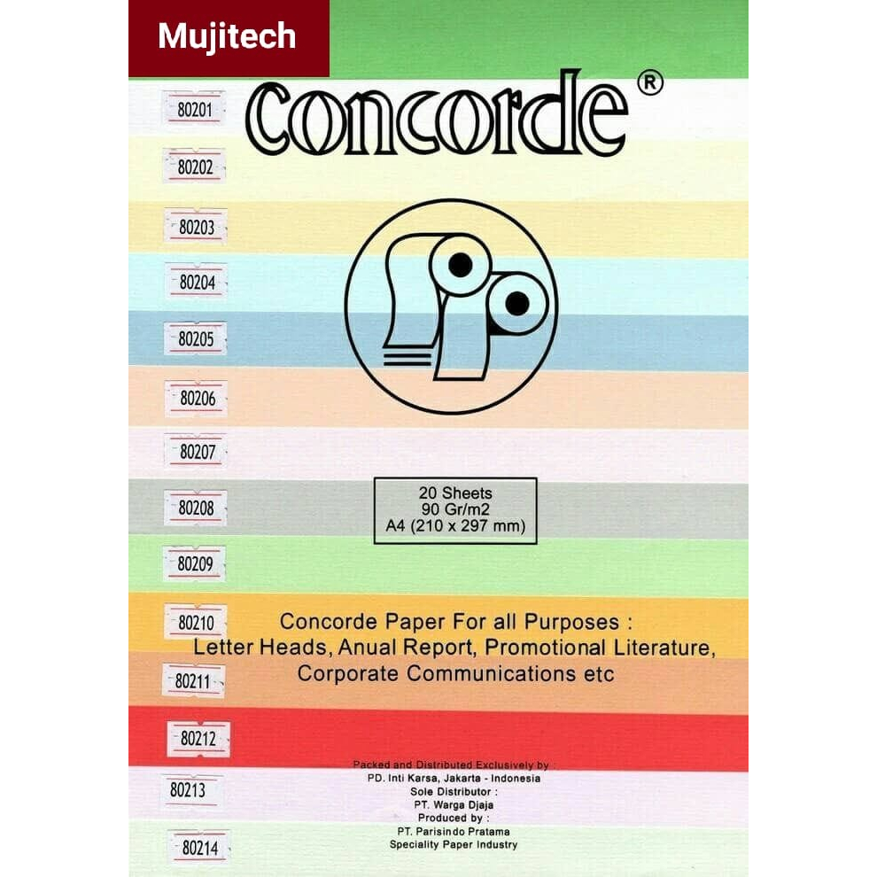 A4 CONCORDE PAPER 90 GR PAPER COLOR CONCORRD IJAZAH PIAGAM CERTIFICATE ...