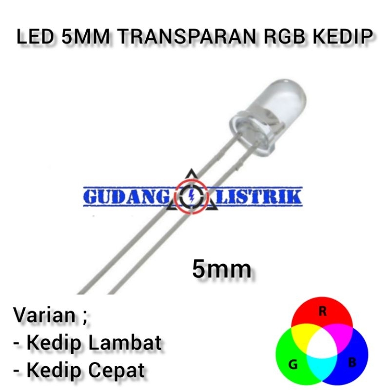 5mm Led Light Emitting Diode Transparent Flashing RGB Slow Fast ...