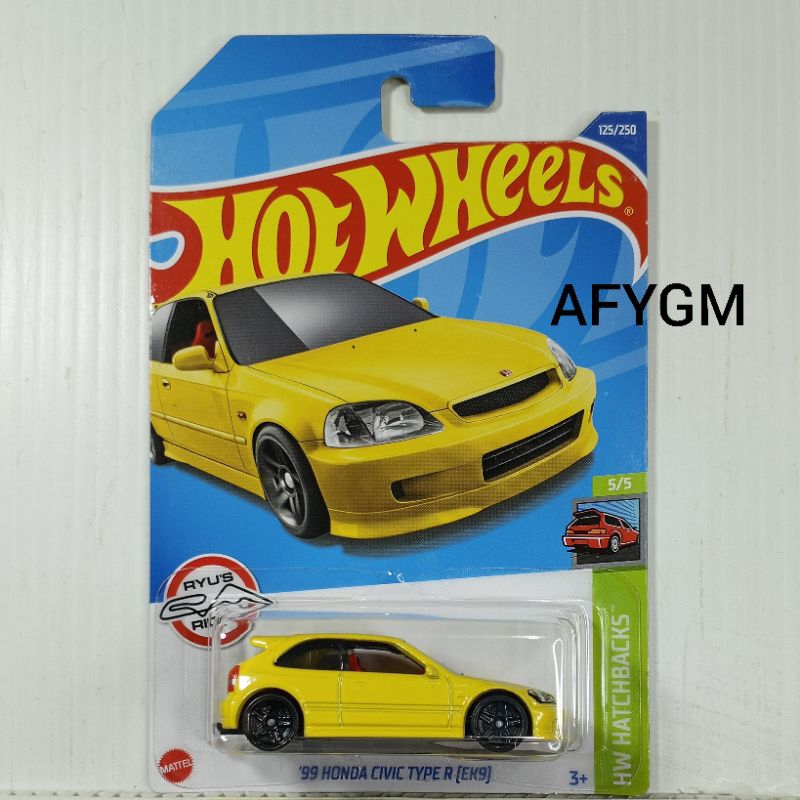 2022 Hot Wheels '99 Honda Civic Type R (EK9) Yellow 125/250 (Short Card) HCT98