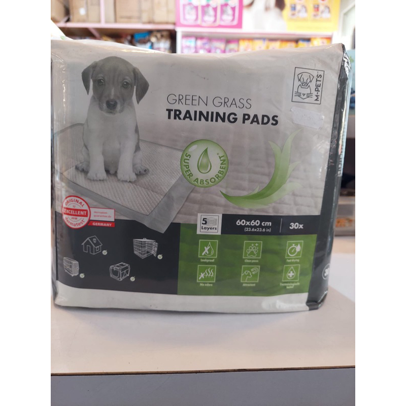 Puppy TRAINING PADS 60cm x 60cm (30pcs) Mpets Green Grass Pee Pad
