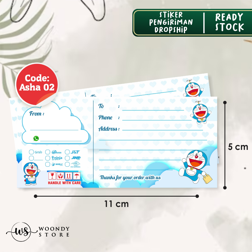 STICKER LABEL DELIVERY DORAEMON DROPSHIPPER READY - ASHA 02 | Shopee ...