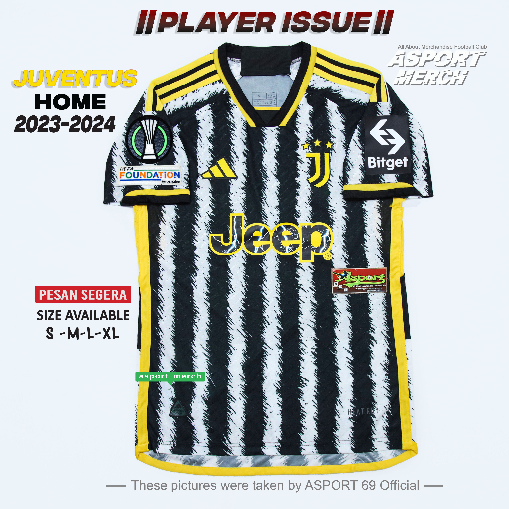 Juve PLAYER ISSUE New JUVE HOME Football JERSEY 2023 2024 JUVE HOME PI