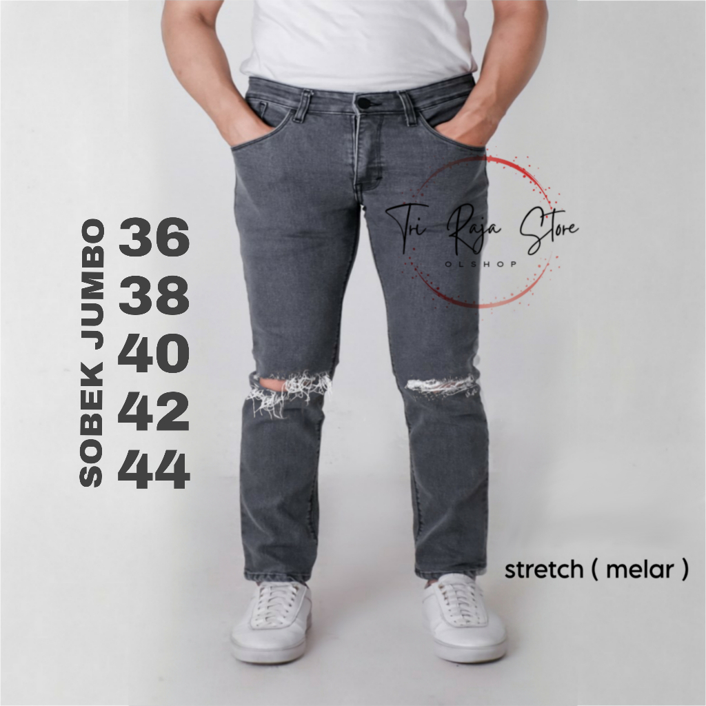 Jumbo Ripped Pants 35-44 BIG SIZE Ripped JEANS Men JUMBO Ripped Pants ...