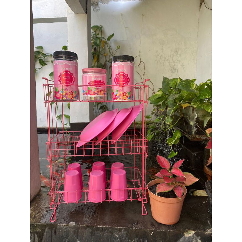 Pink Dish Rack/pink Rack/Unique Dish Rack/aesthetic Dish Rack Shopee