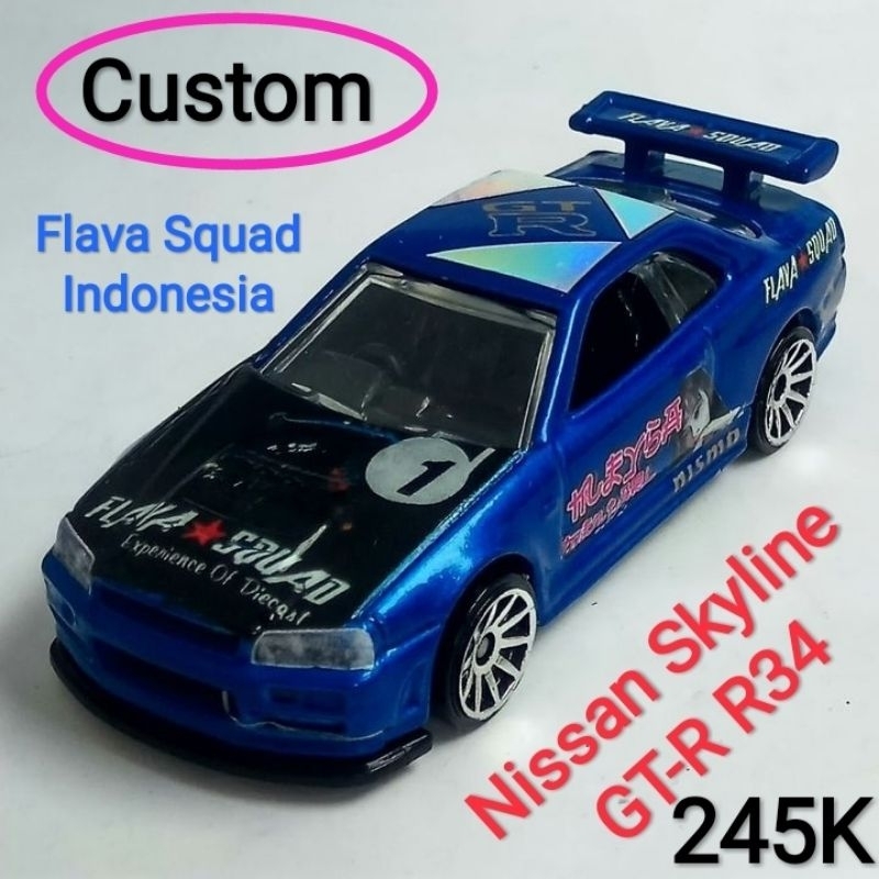 Hot Wheels Nissan Skyline GTR R34 Custom Flava Squad Meysa | Shopee ...