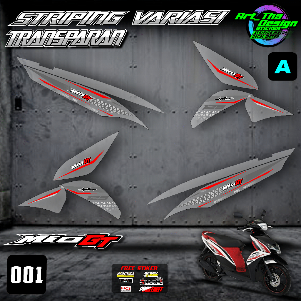 YAMAHA MIO GT Transparent UV Striping Sticker 001-Minimalist List ...